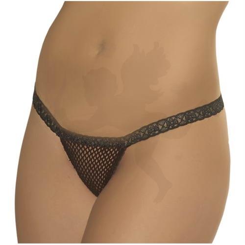 Tanga De Red Negra Con Puntilla